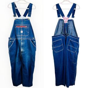 Pointer Brand Overalls Mens 40 Denim Bib USA Made 100% Cotton Farmer Carpenter